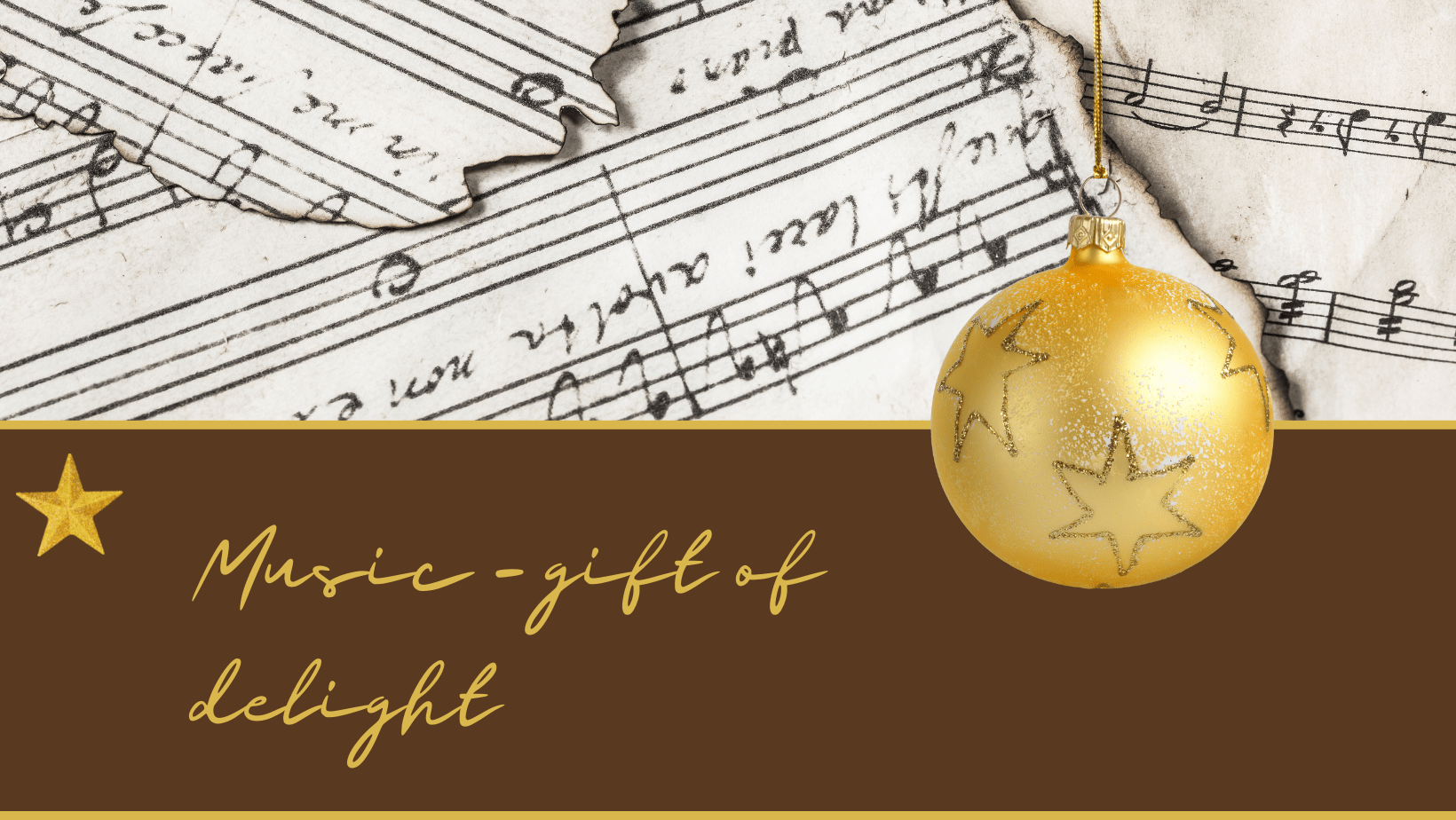 music notes and Christmas bauble