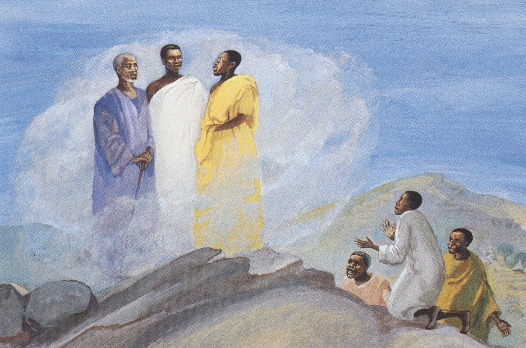 Jesus, Moses, Elijah on the mountain